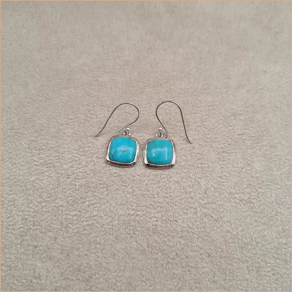 Boucles d'oreilles carrées en turquoise "EI1319.Y"