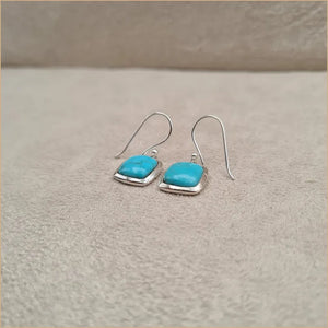 Boucles d'oreilles carrées en turquoise "EI1319.Y"