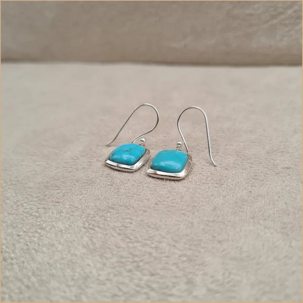 Boucles d'oreilles carrées en turquoise "EI1319.Y"