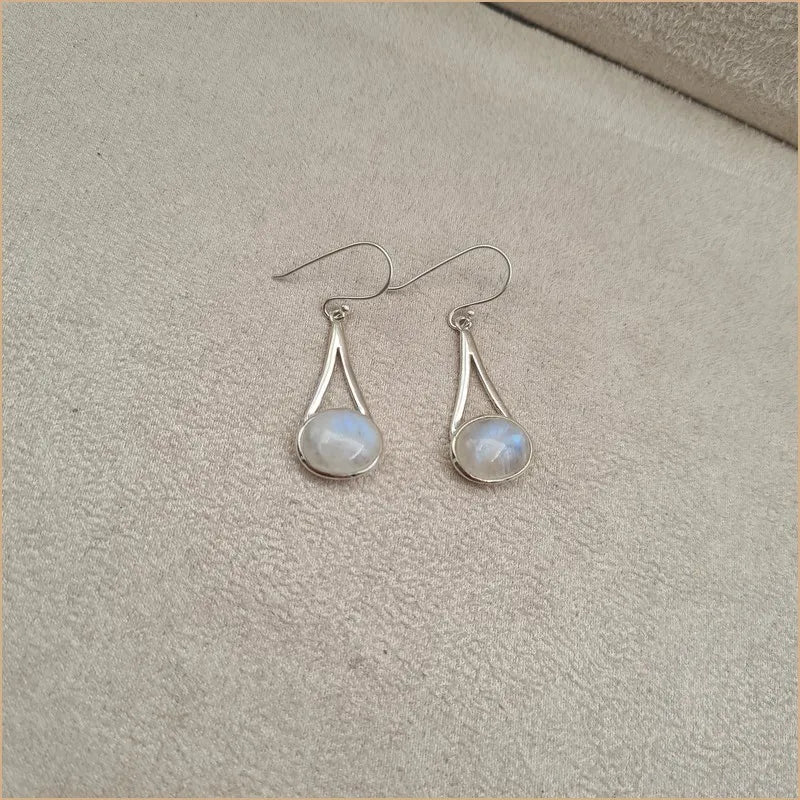 Boucles d'oreilles pendantes en pierre de lune "EI1324.P"
