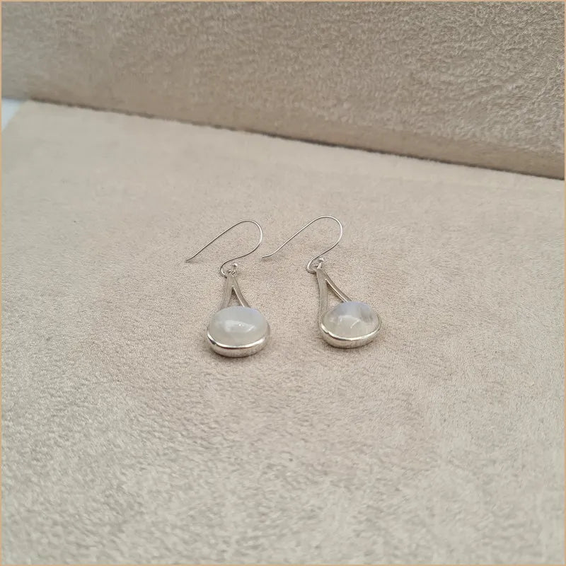 Boucles d'oreilles pendantes en pierre de lune "EI1324.P"