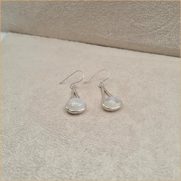 Boucles d'oreilles pendantes en pierre de lune "EI1324.P"