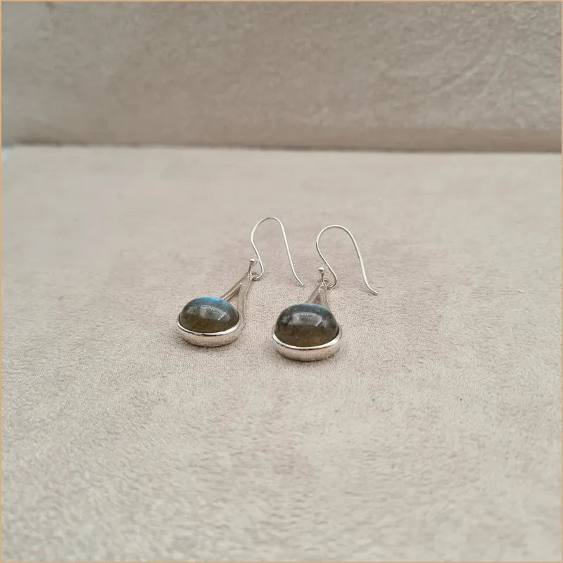Boucles d'oreilles pendantes en labradorite "EI1324.L"