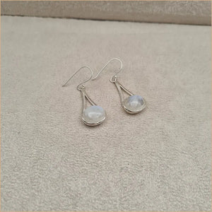 Boucles d'oreilles pendantes en pierre de lune "EI1324.P"
