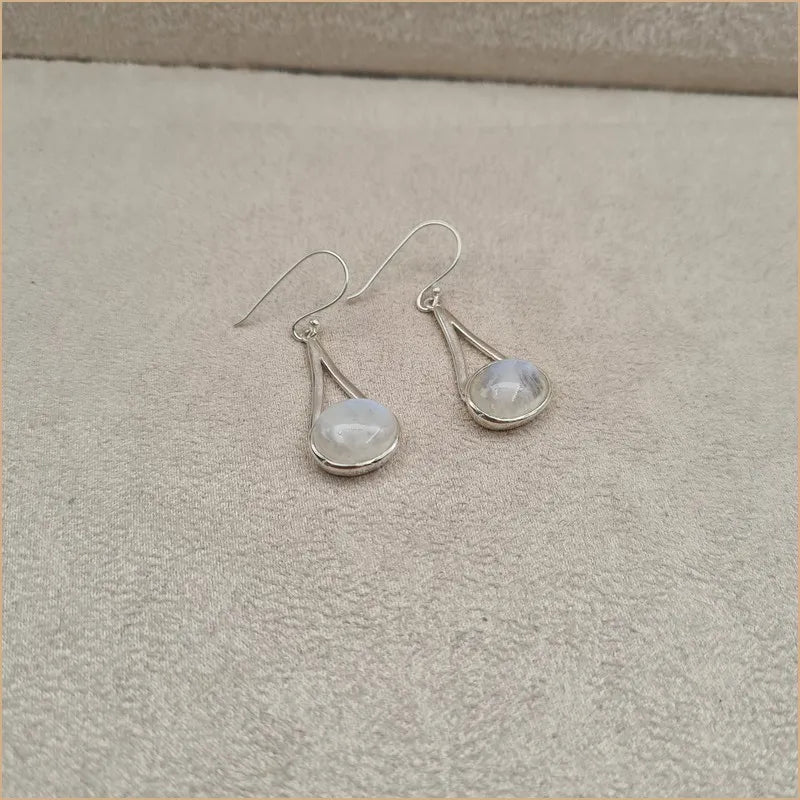Boucles d'oreilles pendantes en pierre de lune "EI1324.P"