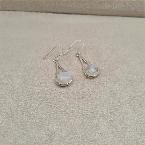 Boucles d'oreilles pendantes en pierre de lune "EI1324.P"