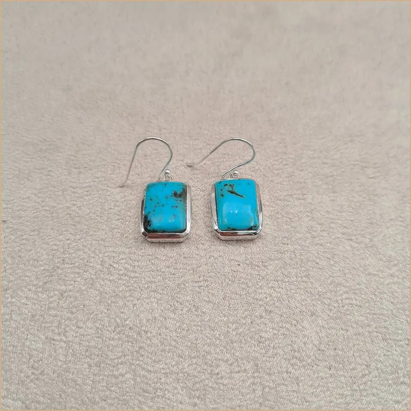 Boucles d'oreilles rectangulaires en turquoise "EI1326.Y"