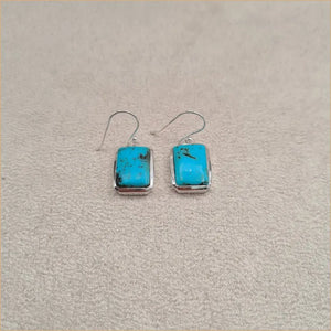 Boucles d'oreilles rectangulaires en turquoise "EI1326.Y"