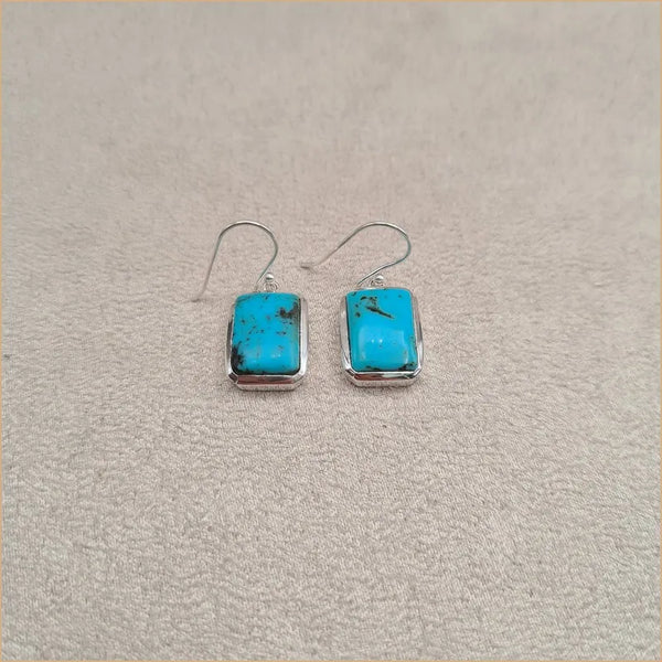 Boucles d'oreilles rectangulaires en turquoise "EI1326.Y"