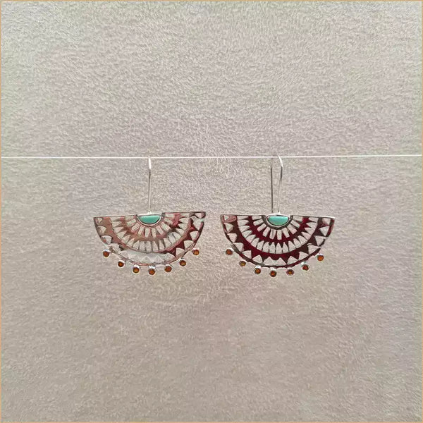 Boucles d'oreilles éventails en turquoise "EI1329.Y"