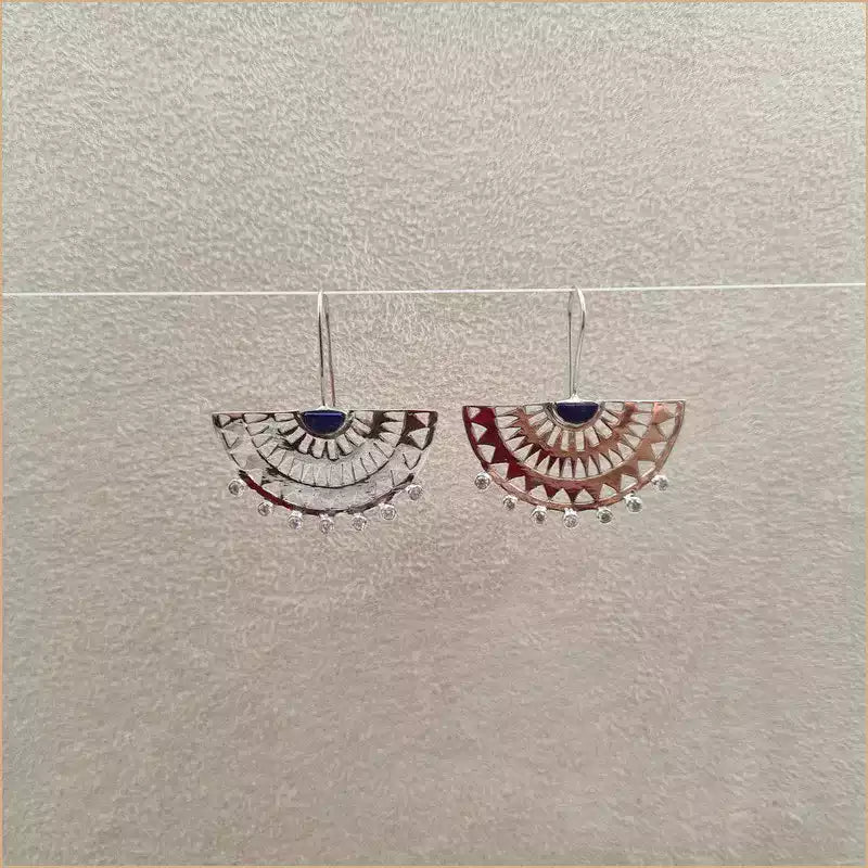 Boucles d'oreilles éventails en lapis lazuli "EI1329.Z"