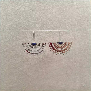 Boucles d'oreilles éventails en lapis lazuli "EI1329.Z"
