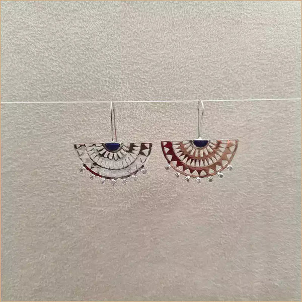 Boucles d'oreilles éventails en lapis lazuli "EI1329.Z"