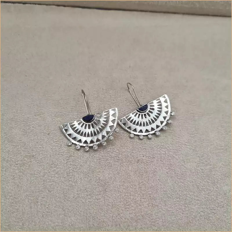 Boucles d'oreilles éventails en lapis lazuli "EI1329.Z"