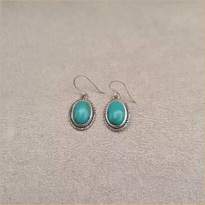 Boucles d'oreilles ovales en turquoise "EI1330.Y"