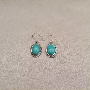 Boucles d'oreilles ovales en turquoise "EI1330.Y"