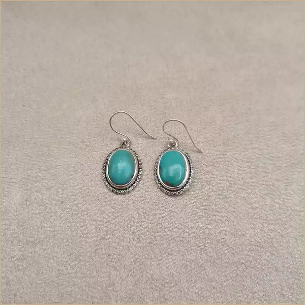 Boucles d'oreilles ovales en turquoise "EI1330.Y"