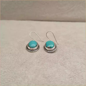 Boucles d'oreilles ovales en turquoise "EI1330.Y"