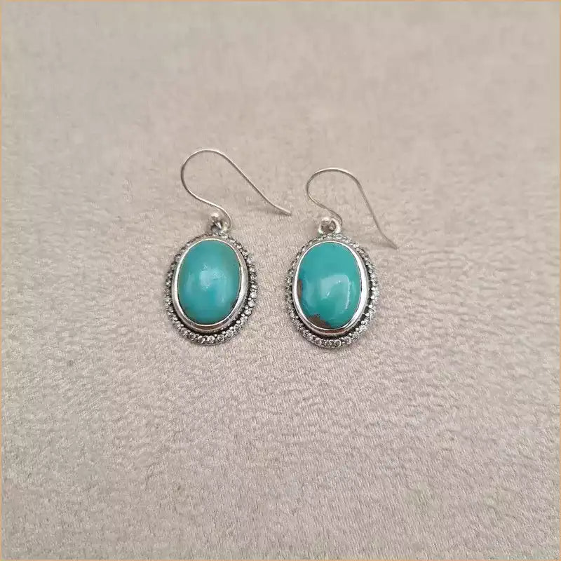Boucles d'oreilles ovales en turquoise "EI1330.Y"