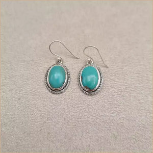 Boucles d'oreilles ovales en turquoise "EI1330.Y"