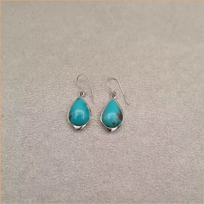 Grosses boucles d'oreilles ovales en turquoise "EI1332.Y"