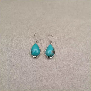 Grosses boucles d'oreilles ovales en turquoise "EI1332.Y"