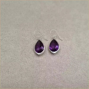Boucles d'oreilles ovales en améthyste "EI1332.A"