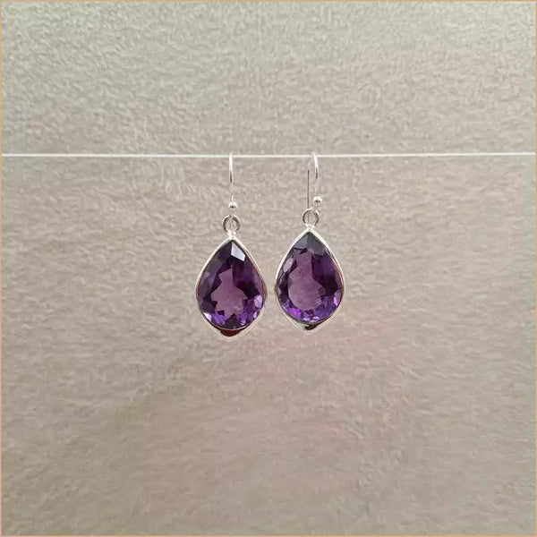 Boucles d'oreilles ovales en améthyste "EI1332.A"