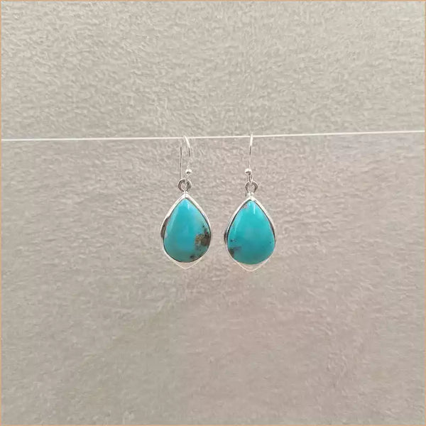 Grosses boucles d'oreilles ovales en turquoise "EI1332.Y"