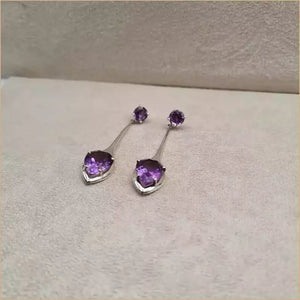 Boucles d'oreilles pendantes en améthyste "EI1333.A"