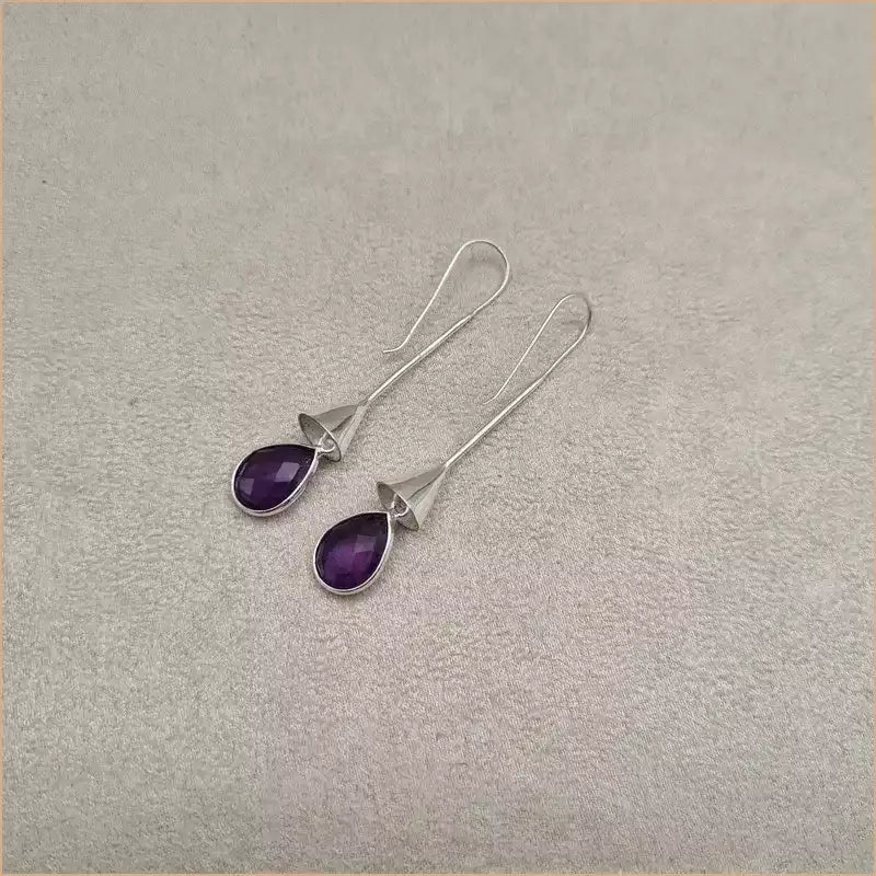 Boucles d'oreilles en améthyste "EI1336.A"