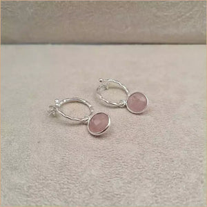 Boucles d’oreilles en quartz rose “EI1338.Q”