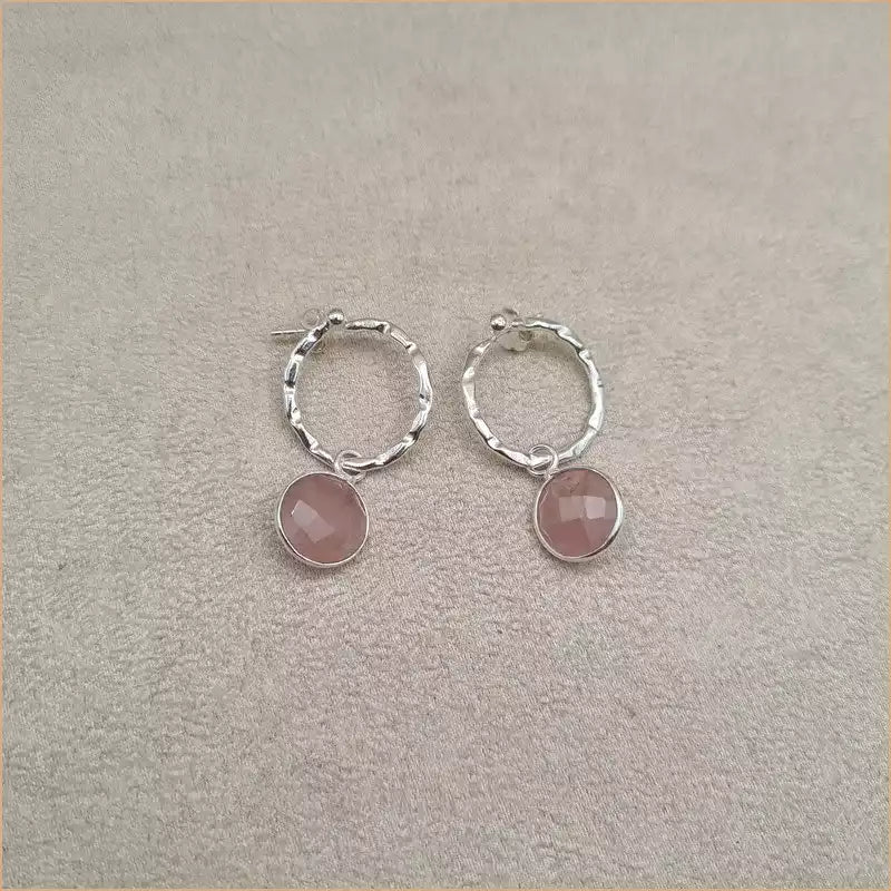 Boucles d’oreilles en quartz rose “EI1338.Q”