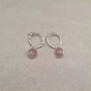 Boucles d’oreilles en quartz rose “EI1338.Q”