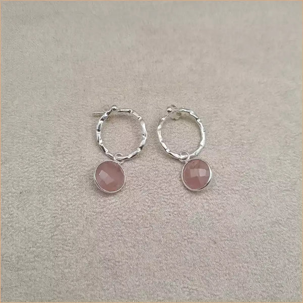 Boucles d’oreilles en quartz rose “EI1338.Q”