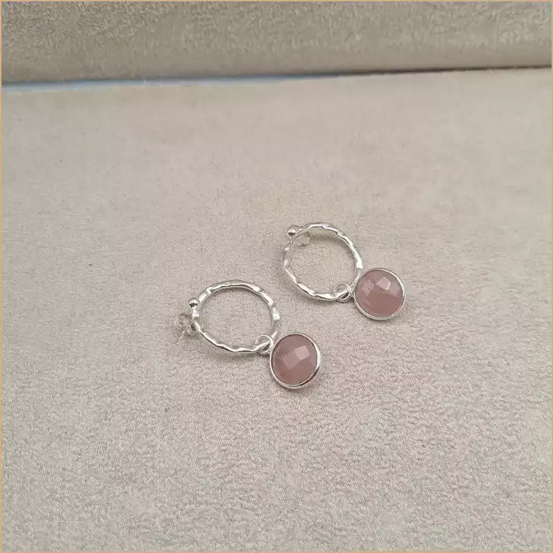 Boucles d’oreilles en quartz rose “EI1338.Q”