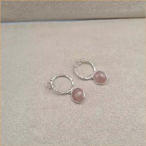 Boucles d’oreilles en quartz rose “EI1338.Q”