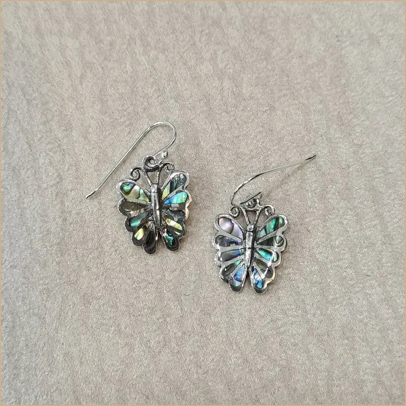 Boucles d'oreilles papillon en abalone "EN1065.A"