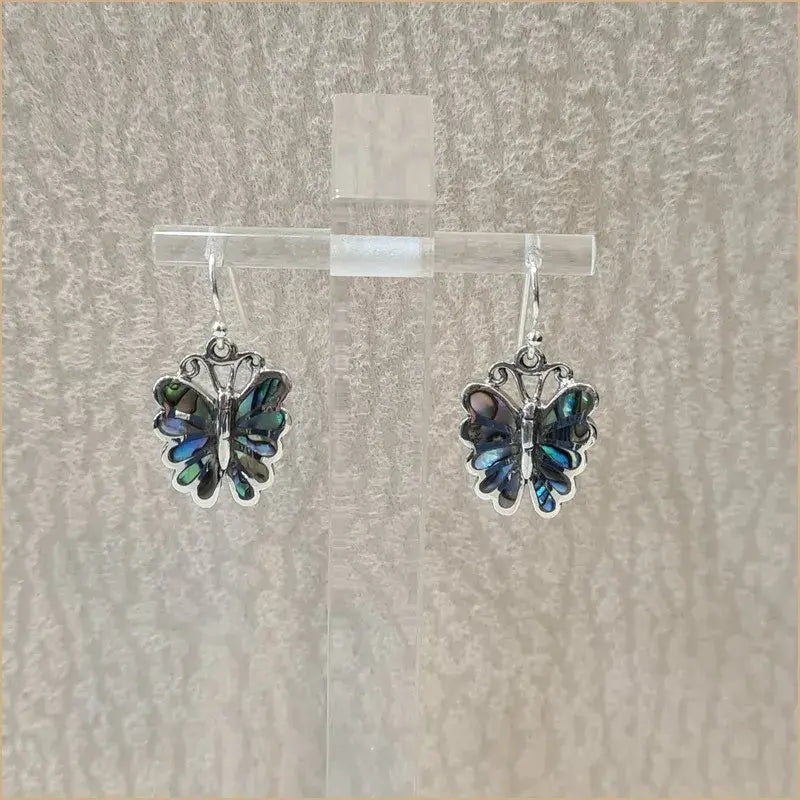 Boucles d'oreilles papillon en abalone "EN1065.A"