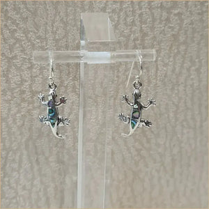 Boucles d’oreilles pendantes mabouya lézard en abalone “EN1068.A”