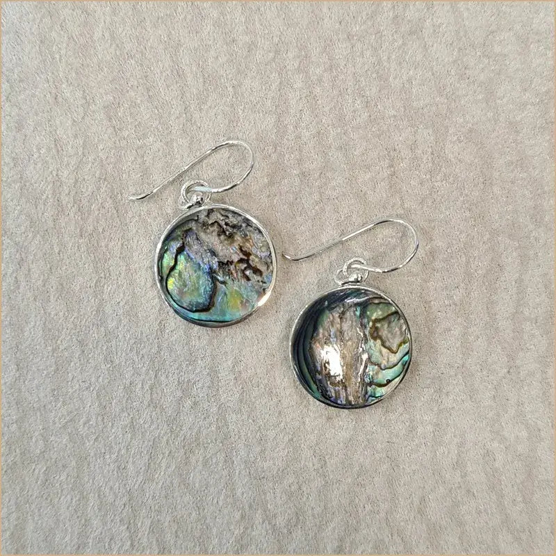 Boucles d'oreilles recto verso gravé en abalone "EN1084.A"