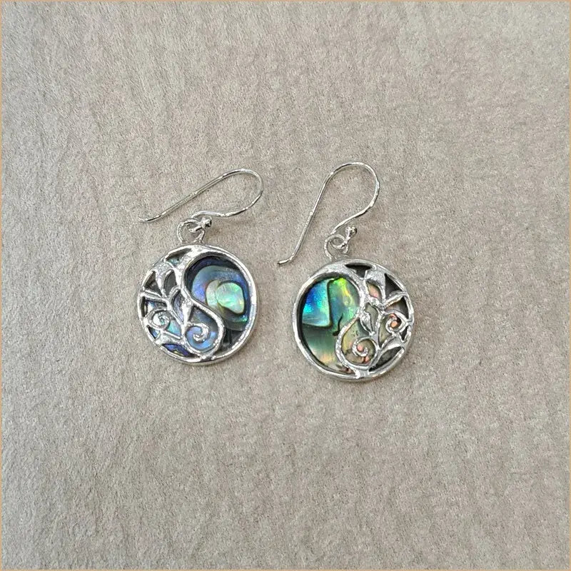 Boucles d'oreilles recto verso gravé en abalone "EN1084.A"