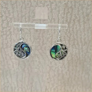 Boucles d'oreilles recto verso gravé en abalone "EN1084.A"