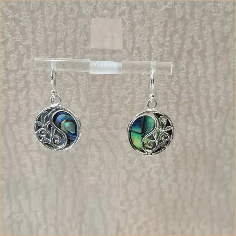 Boucles d'oreilles recto verso gravé en abalone "EN1084.A"