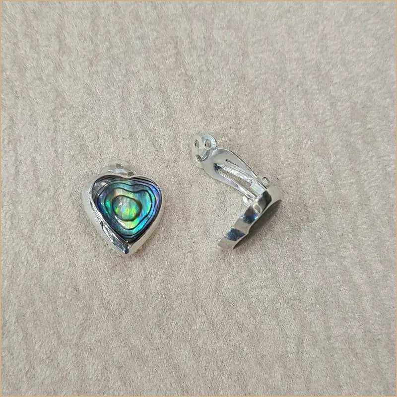 Boucles d’oreilles coeur clips en abalone “EN1088.A”