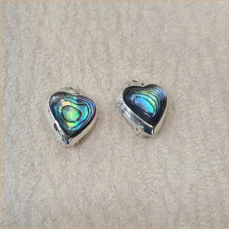 Boucles d’oreilles coeur clips en abalone “EN1088.A”