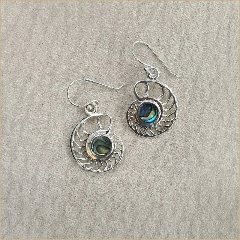 Boucles d’oreilles coquillage recto verso en abalone et en nacre blanche “EN1091.AW”