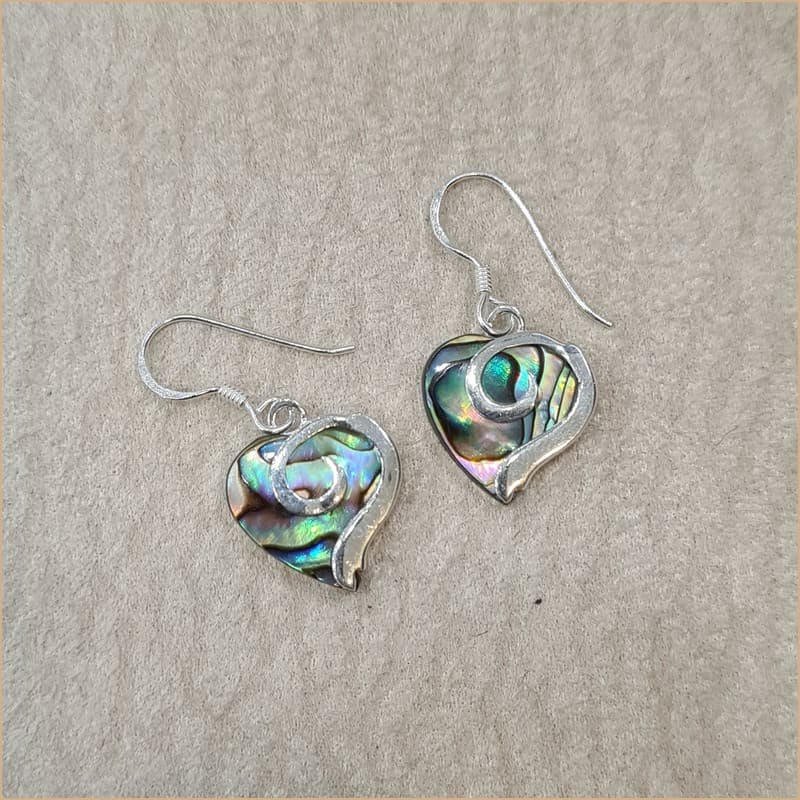 Boucles d'oreilles coeur en abalone "EN1106.A"