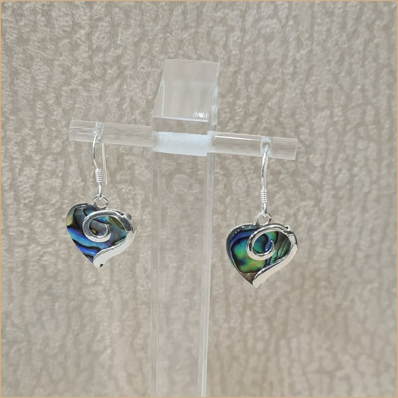 Boucles d'oreilles coeur en abalone "EN1106.A"