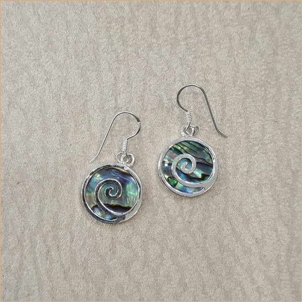 Boucles d'oreilles spirale en abalone "EN1107.A"